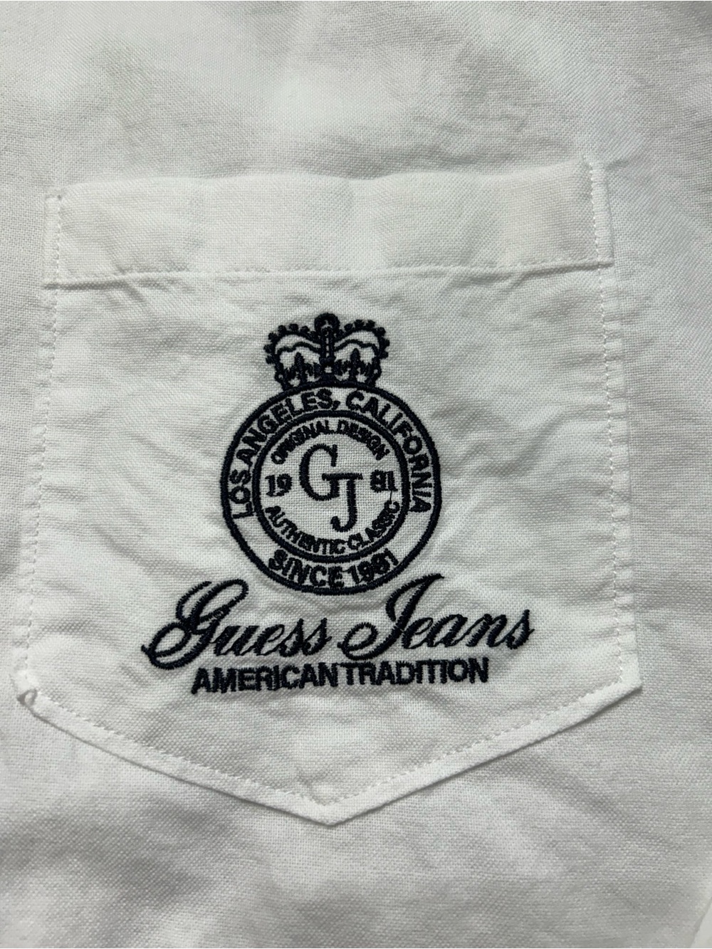 NWT Guess Jeans White Button-Down Oxford Shirt - Men's - Picture 2 of 7